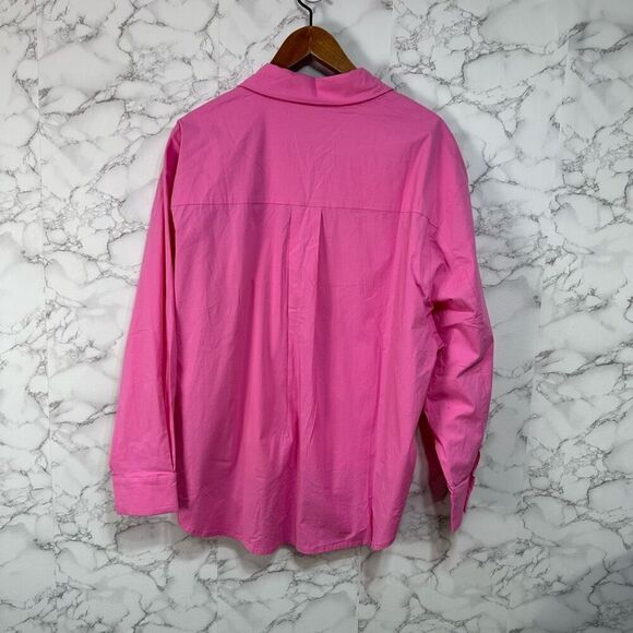 Bohme Women’s Oversized Blouse Top Shirt sz L Pink NEW #F496 - Picture 7 of 8
